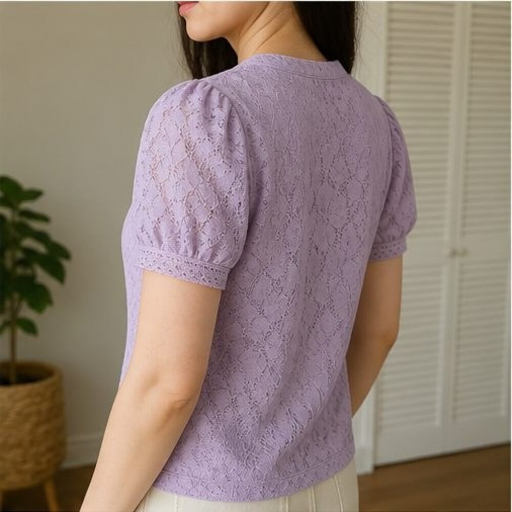 Lilac Ruffle Blouse - Picture 3 of 6